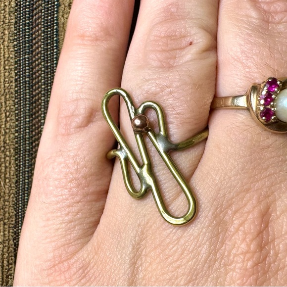 Handcrafted sterling silver, brass and copper ring. - Picture 3 of 11